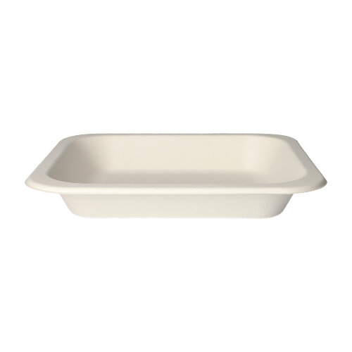Siegelschalen Zuckerrohr 1400 ml 4,2 cm x 24,5 cm x 26,5 cm weiss