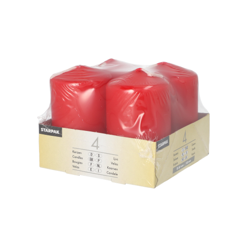 Stumpenkerzen Ø 50 mm · 80 mm rot