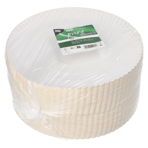 Teller, Pappe "pure" rund Ø 26 cm · 2 cm weiss