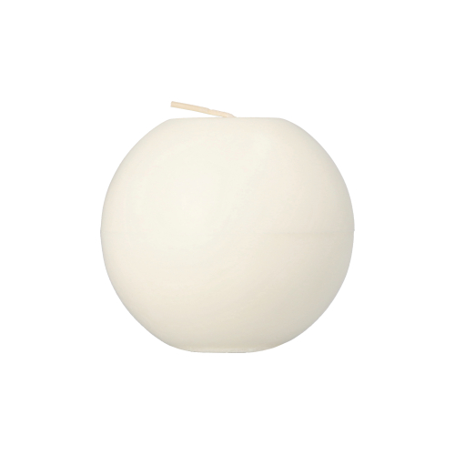 Kugelkerze Ø 80 mm weiss aus 100 % Stearin