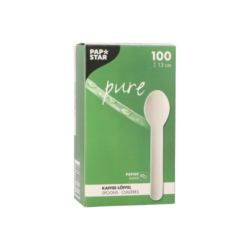 Kaffeelöffel, Papier "pure" 13 cm weiss
