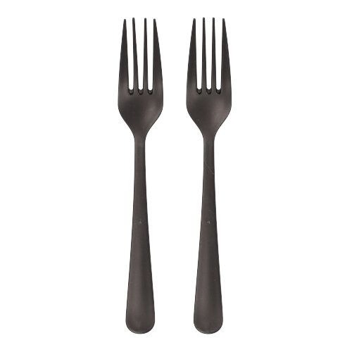 "Circulware" Mehrweg-Gabeln PP-MF 19 cm schwarz "Gaia" extra stabil