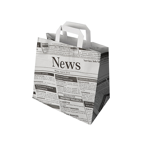 Tragetaschen, Papier 25 cm x 26 cm x 17 cm "Newsprint" mit Tragegriff