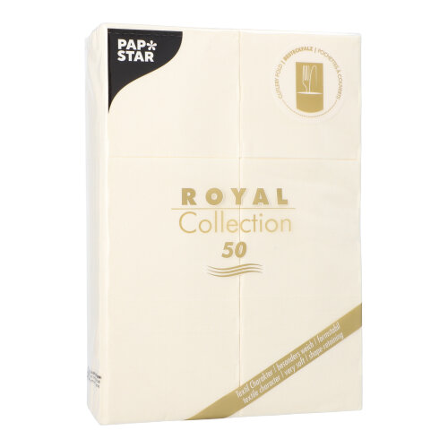 Servietten "ROYAL Collection" 48 cm x 30 cm champagner mit Besteckfalz