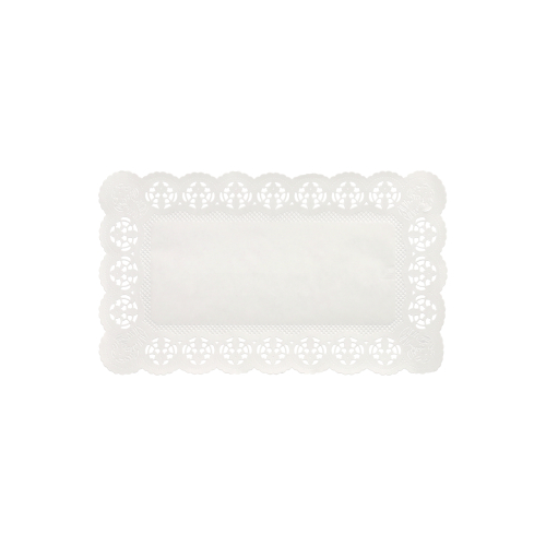 Spitzenpapiere eckig 30 cm x 18 cm weiss