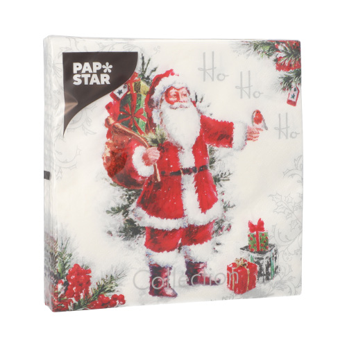 Servietten, 3-lagig 1/4-Falz 33 cm x 33 cm "HoHoHo"
