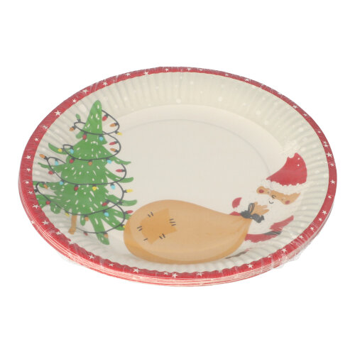 Teller, Pappe rund Ø 23 cm "Lutins de Noel"