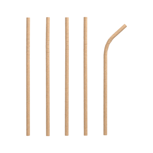 Trinkhalme Papier "pure" Ø 6 mm · 20 cm braun flexibel