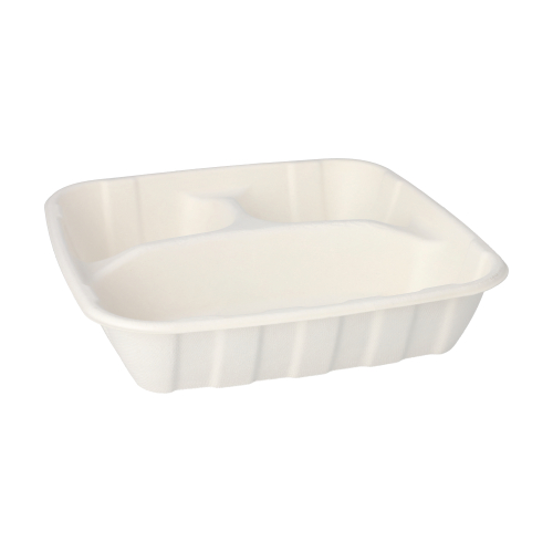Teller Zuckerrohr "pure" 3-geteilt 5 cm x 22,8 cm x 22,8 cm