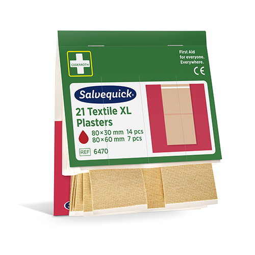 Set "Cederroth" Salvequick Textil Pflaster XL (21 Stück) braun , Refill