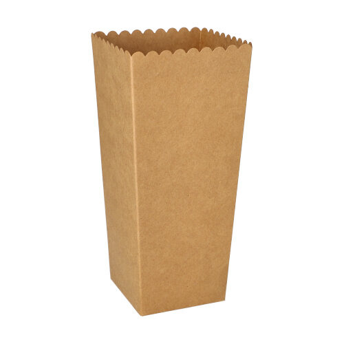 Popcorn-Boxen Pappe "pure" eckig 1300 ml 19,7 cm x 7 cm x 7 cm braun klein