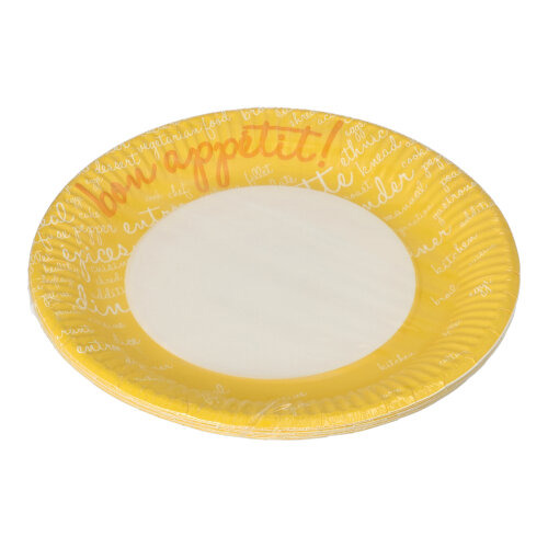 Teller, Pappe rund Ø 23 cm gelb "Table Pleasures"