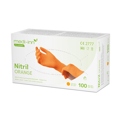 "Medi-Inn Classic" Handschuhe, Nitril puderfrei orange "Nitril Orange" Größe: M