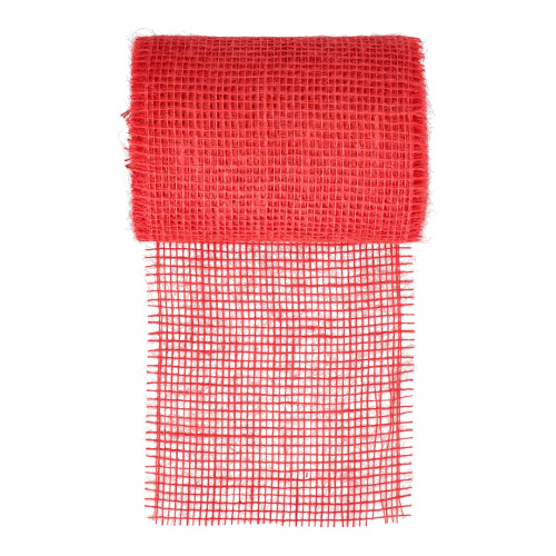 Dekoband Jute 10 m x 15 cm rot