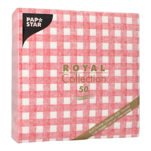 Servietten "ROYAL Collection" 1/4-Falz 40 cm x 40 cm rot "Vichy Karo"