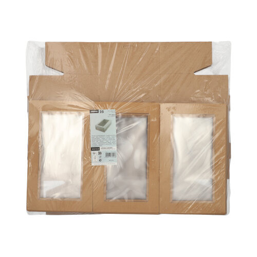 Transport- und Catering-Kartons, Pappe eckig 8 cm x 15,3 cm x 25,5 cm braun