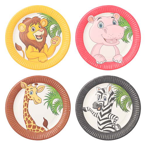 Teller, Pappe rund Ø 23 cm "Jungle" mixed Teller, Pappe rund Ø 23 cm "Jungle" mixed