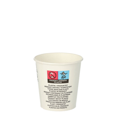 Trinkbecher für Kaltgetränke, Pappe 0,1 l Ø 6,3 cm · 6,3 cm weiss "Rays"