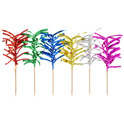 Deko-Picker 12 cm farbig sortiert "Palmblätter"