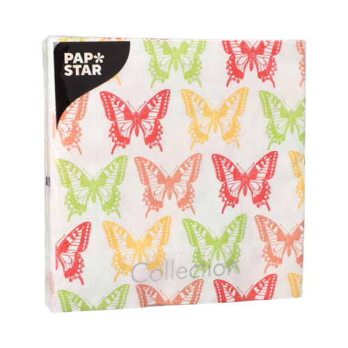 Servietten, 3-lagig 1/4-Falz 33 cm x 33 cm "Butterflies"