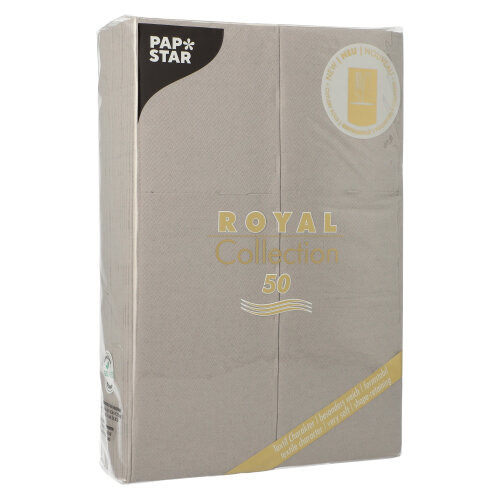 Servietten "ROYAL Collection" 48 cm x 30 cm grau mit Besteckfalz