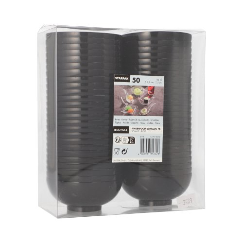 Fingerfood - Schalen, PS rund 65 ml Ø 7,2 cm · 3 cm schwarz