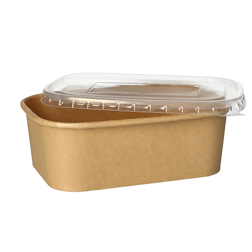 Verpackungsbecher, Pappe rechteckig 750 ml 5,8 cm x 17,1 cm x 12 cm braun