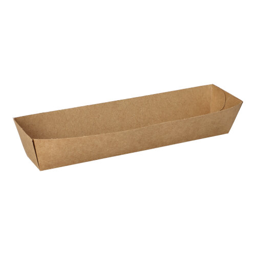 Snacktrays, Pappe "pure" 3,5 cm x 3,3 cm x 18,5 cm braun