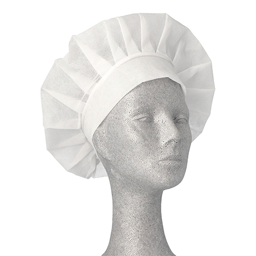 "WORK-INN/-PS" Kochmützen, Vlies Ø 30 cm · 17 cm weiss "France"