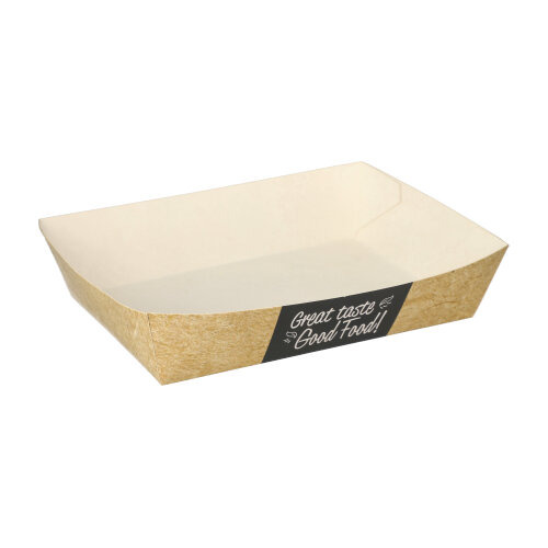 Snacktrays, Pappe "pure" 4 cm x 11 cm x 16 cm "Good Food"