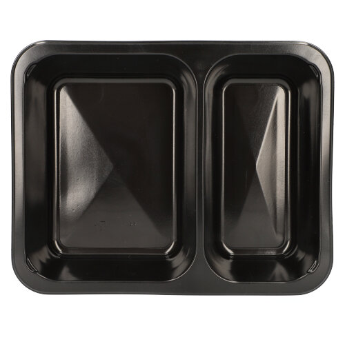 Mikrowellenschalen, PP 2-geteilt 1205 ml 4,9 cm x 22,7 cm x 17,8 cm schwarz