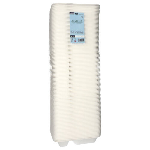 Siegelschalen, XPS 2-geteilt 825 ml 4,2 cm x 18,5 cm x 23,5 cm weiss laminiert