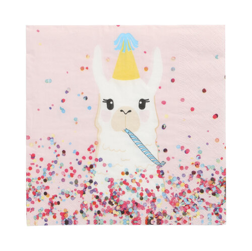 Servietten, 3-lagig 1/4-Falz 33 cm x 33 cm "Llama Party"