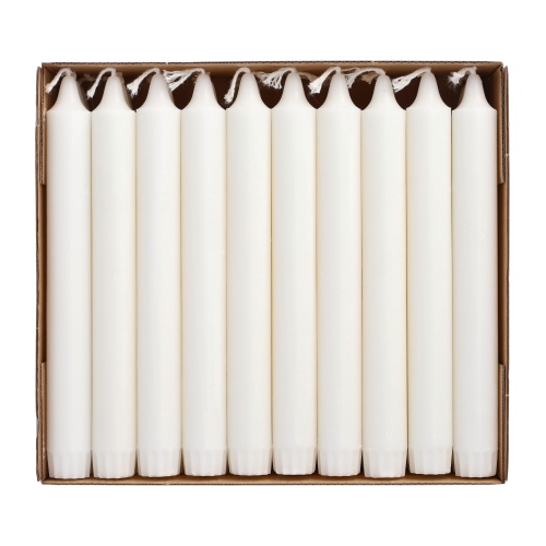 Kronkerzen Ø 2,2 cm · 20 cm weiss aus 100 % Stearin
