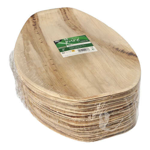 Tabletts, Palmblatt "pure" oval 37 cm x 25 cm x 3 cm