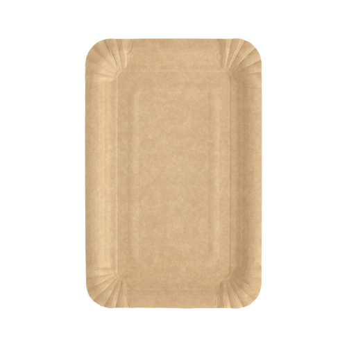 Teller, Pappe "pure" eckig 13 cm x 20 cm braun