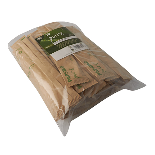 Löffel, Holz "pure" 16 cm einzeln verpackt in Papierbeutel