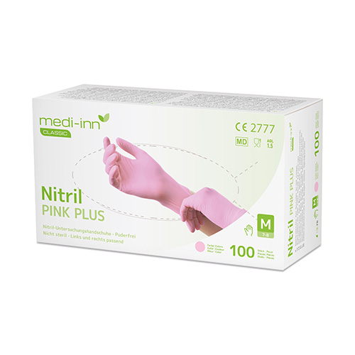 "Medi-Inn Classic" Handschuhe, Nitril puderfrei pink "Pink Plus" Größe: M