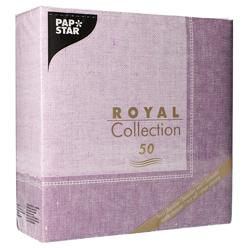 Servietten "ROYAL Collection" 1/4-Falz 40 cm x 40 cm flieder "Linum"