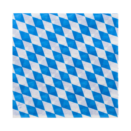Servietten, 1-lagig 1/4-Falz 33 cm x 33 cm "Bayrisch Blau"