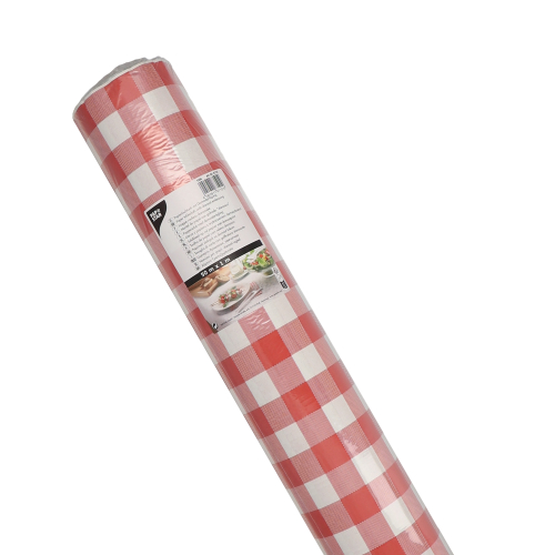 Papiertischtuch mit Damastprägung 50 m x 1 m rot "Vichy Karo"