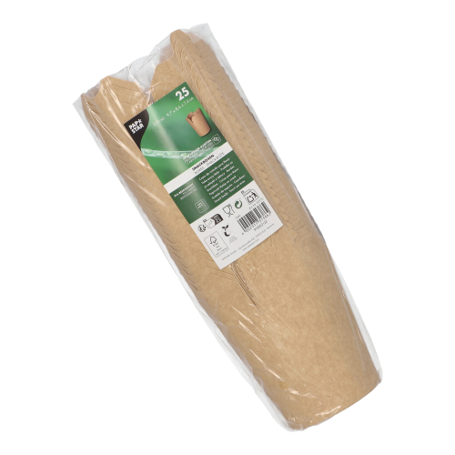 Snackboxen, Pappe rund 550 ml 9,7 cm x 8,6 cm x 7,4 cm braun