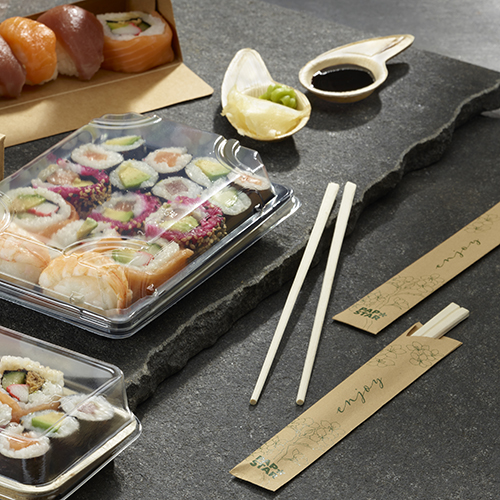 Paar Essstäbchen Bambus "ASIA" 23 cm einzeln gehüllt