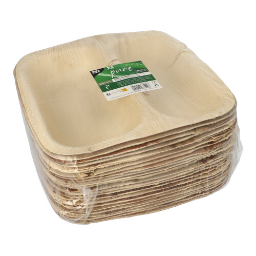 Siegelschalen Palmblatt "pure" eckig 700 ml 4 cm x 25 cm x 26 cm 2-geteilt