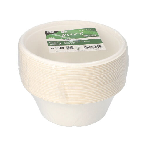Schalen, Zuckerrohr "pure" 750 ml Ø 17 cm · 6,5 cm weiss