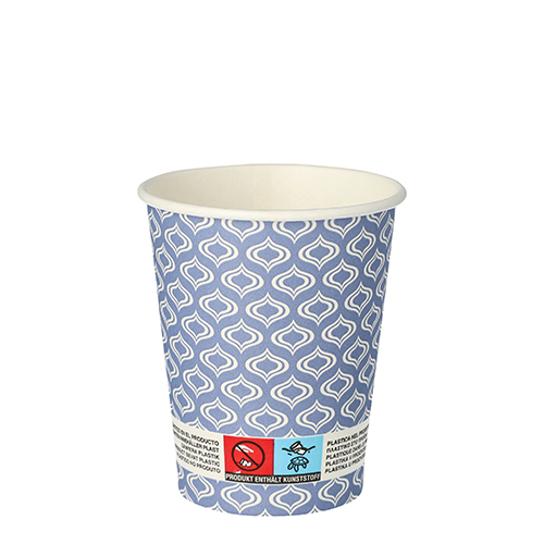 Trinkbecher, Pappe "To Go" 0,2 l Ø 8 cm · 9,2 cm "Blå droppen"