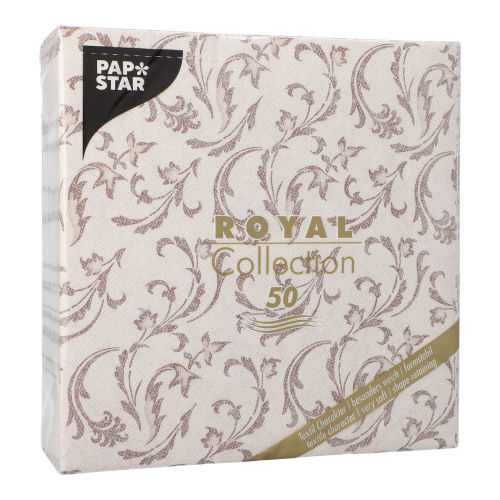 Servietten "ROYAL Collection" 1/4-Falz 40 cm x 40 cm braun "Damascato"