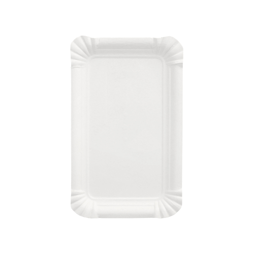 Teller, Pappe "pure" eckig 10 cm x 16 cm weiss