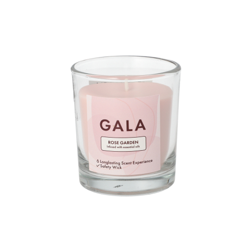 "GALA" Duftkerze im Glas Ø 70 mm · 77 mm rose - Rose Garden "Mini Nutella"