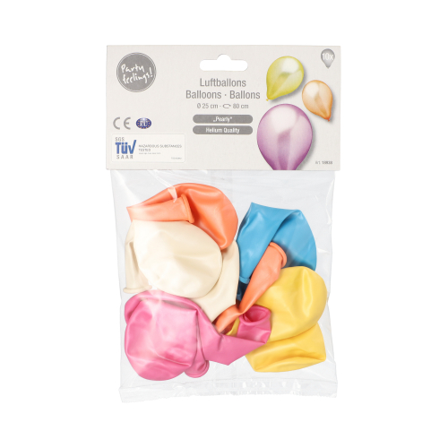 Luftballons Ø 25 cm farbig sortiert "Pearly"